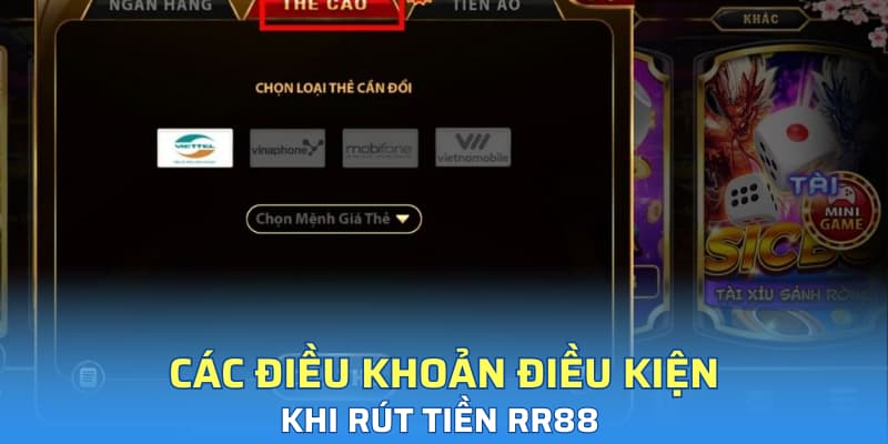 Các điều khoản điều kiện khi rút tiền RR88