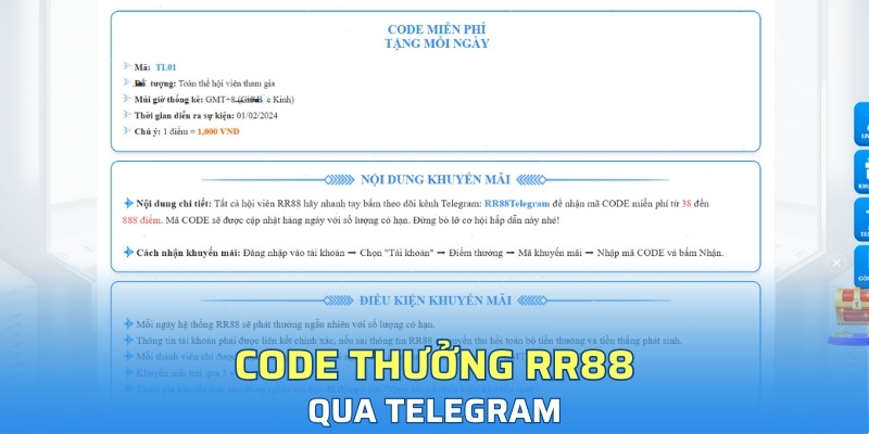 Code thưởng RR88 nóng hổi trao tay qua Telegram